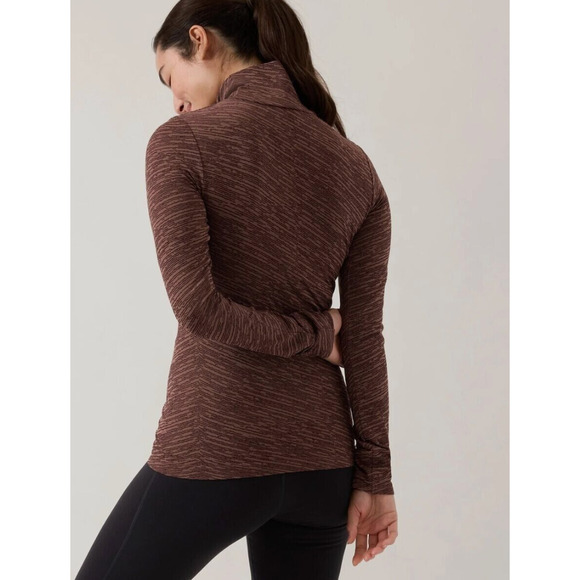 Athleta Flurry Seamless Turtleneck-Noble Rustic Beige- Size XS-NWT - Picture 3 of 4